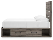 Graystorm Full Panel Bed with Storage, Dresser and Mirror in Brown Gray - PKG021387