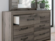 Graystorm Full Panel Bed with Storage, Dresser and Mirror in Brown Gray - PKG021387