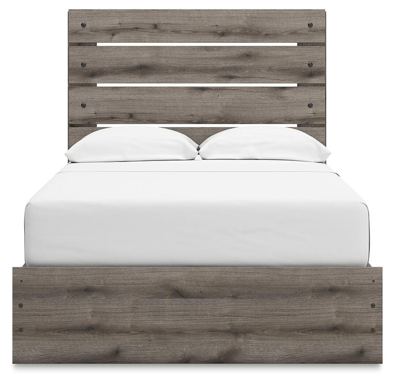 Graystorm Full Panel Bed with Storage, Dresser, Mirror and Chest in Brown Gray - PKG021391