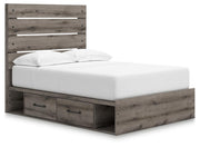 Graystorm Full Panel Bed with Storage, Dresser, Mirror and Nightstand in Brown Gray - PKG021390