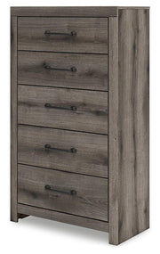 Graystorm Full Panel Bed with Storage, Dresser, Mirror, Chest and 2 Nightstands in Brown Gray - PKG021389