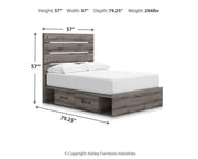 Graystorm Full Panel Bed with Storage, Dresser, Mirror, Chest and 2 Nightstands in Brown Gray - PKG021389