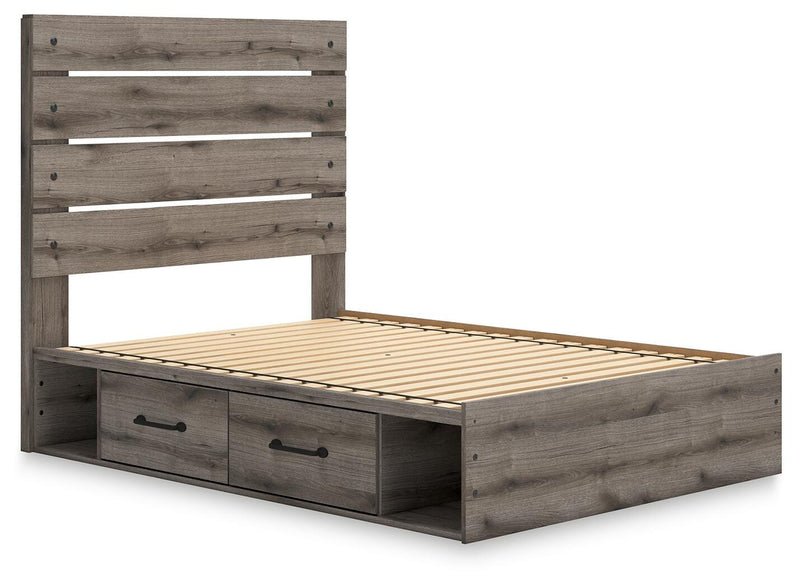 Graystorm Full Panel Storage Bed and Dresser in Brown Gray - PKG021377