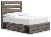 Graystorm Full Panel Storage Bed, Dresser and Nightstand in Brown Gray - PKG021378