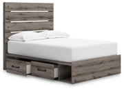 Graystorm Full Panel Storage Bed, Dresser, Mirror and Chest in Brown Gray - PKG021375