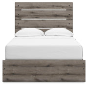 Graystorm Full Panel Storage Bed, Dresser, Mirror and Nightstand in Brown Gray - PKG021374