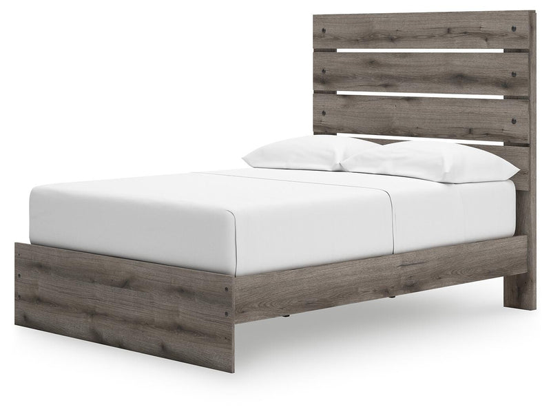 Graystorm Full Panel Storage Bed, Dresser, Mirror, Chest and Nightstand in Brown Gray - PKG021376