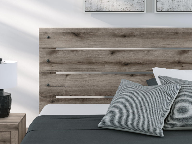 Graystorm King Panel Bed, Dresser and Nightstand in Brown Gray - PKG021362