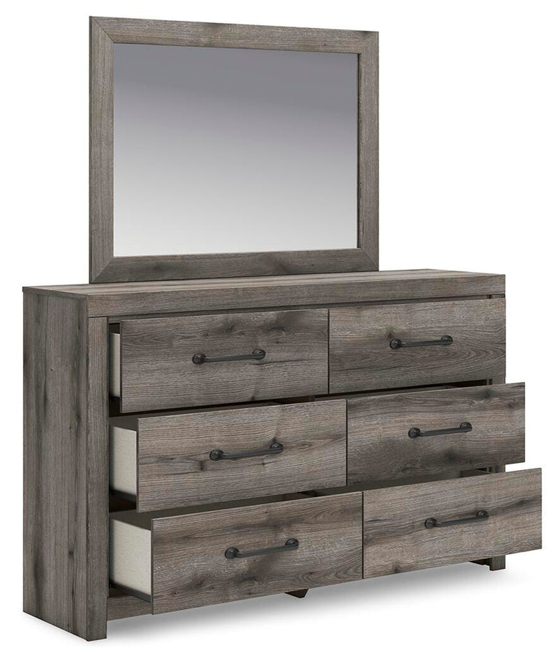 Graystorm King Panel Bed, Dresser, Mirror and Chest in Brown Gray - PKG021359