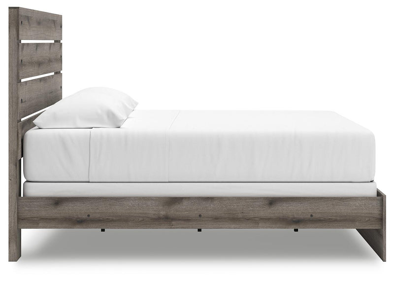 Graystorm King Panel Bed, Dresser, Mirror, Chest and 2 Nightstands in Brown Gray - PKG021357