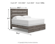 Graystorm King Panel Bed, Dresser, Mirror, Chest and 2 Nightstands in Brown Gray - PKG021357