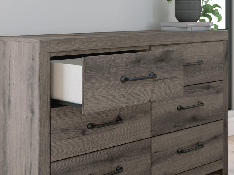 Graystorm Queen Panel Bed and Dresser in Brown Gray - PKG021353