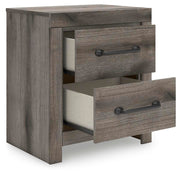Graystorm Queen Panel Bed, Dresser, Mirror and Nightstand in Brown Gray - PKG021350
