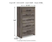 Graystorm Queen Panel Bed, Dresser, Mirror, Chest and Nightstand in Brown Gray - PKG021352