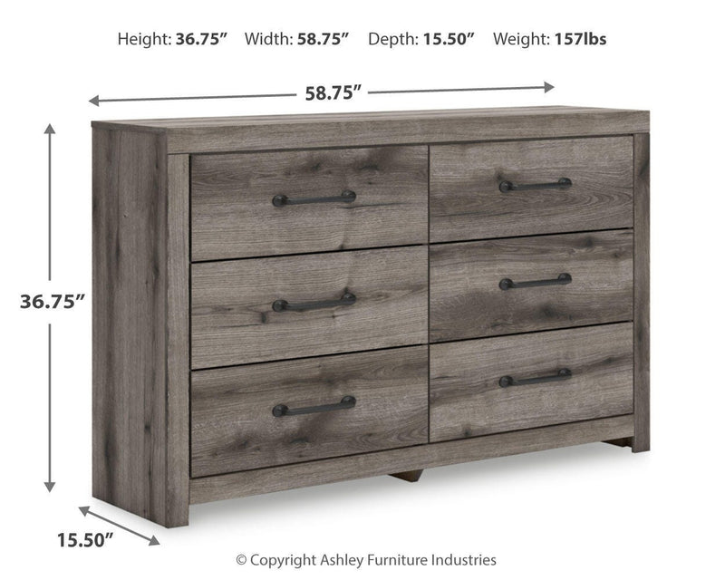 Graystorm Twin Panel Bed, Dresser and Nightstand in Brown Gray - PKG021339