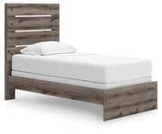 Graystorm Twin Panel Bed, Dresser and Nightstand in Brown Gray - PKG021339