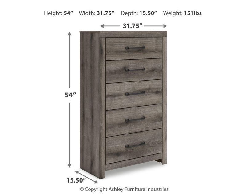 Graystorm Twin Panel Bed, Dresser, Mirror, Chest and Nightstand in Brown Gray - PKG021337