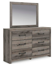 Graystorm Twin Panel Bed with Storage, Dresser and Mirror in Brown Gray - PKG021379
