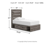 Graystorm Twin Panel Storage Bed and Dresser in Brown Gray - PKG021369