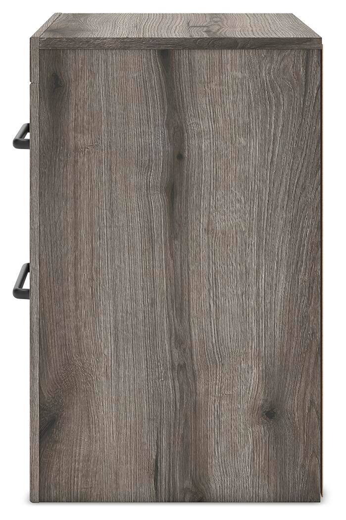 Graystorm Twin Panel Storage Bed, Dresser and Nightstand in Brown Gray - PKG021370