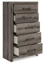 Graystorm Twin Panel Storage Bed, Dresser, Mirror, Chest and 2 Nightstands in Brown Gray - PKG021365