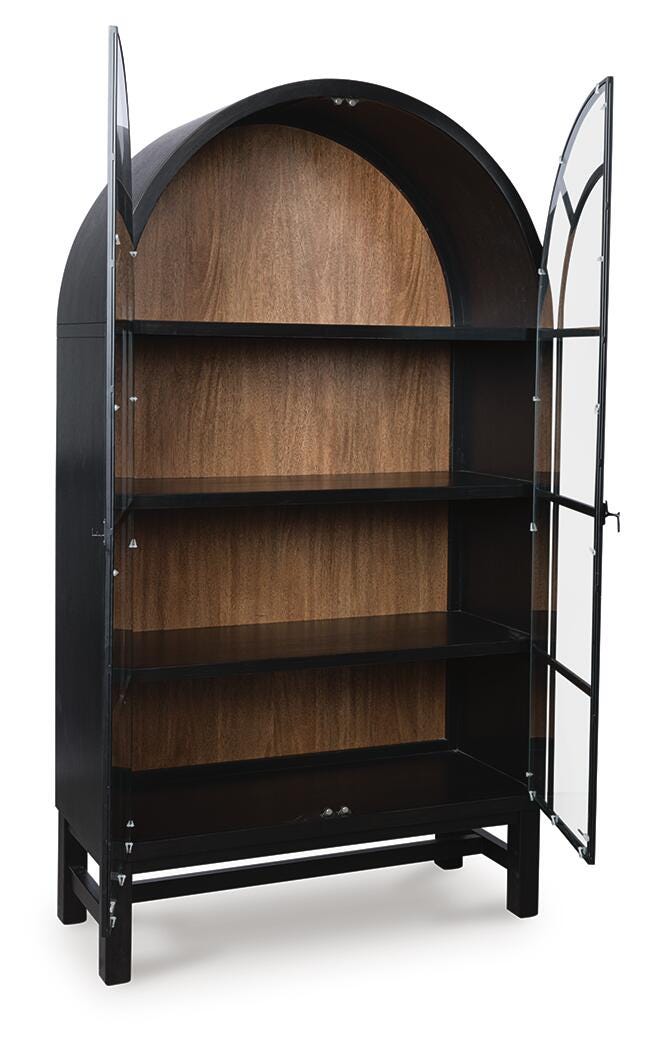 Greddinton Black/Brown Display Cabinet - PCD824-376