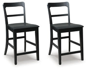 Greddinton Black Counter Height Barstool, Set of 2 - PCD824-124