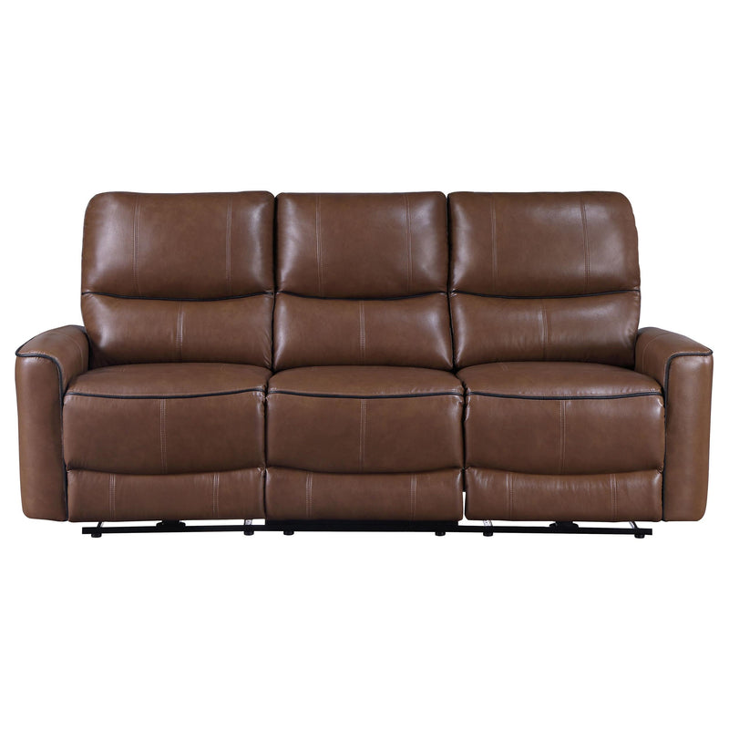 Greenfield Upholstered Power Reclining Sofa Saddle Brown - 610264P