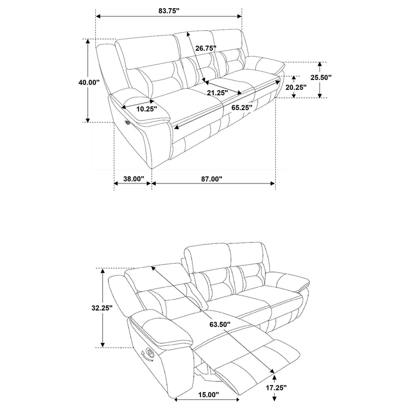 Greer 2-piece Upholstered Reclining Sofa Set Brown - 651354-S2