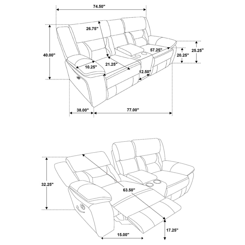 Greer 2-piece Upholstered Reclining Sofa Set Taupe - 651351-S2