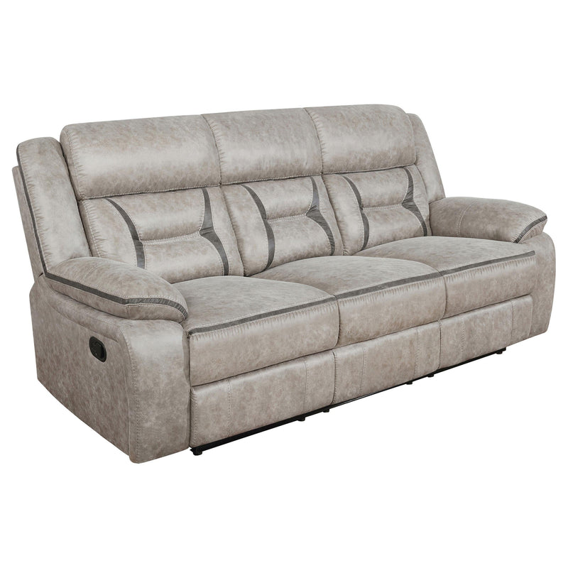 Greer 2-piece Upholstered Reclining Sofa Set Taupe - 651351-S2