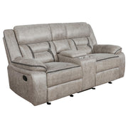 Greer 2-piece Upholstered Reclining Sofa Set Taupe - 651351-S2