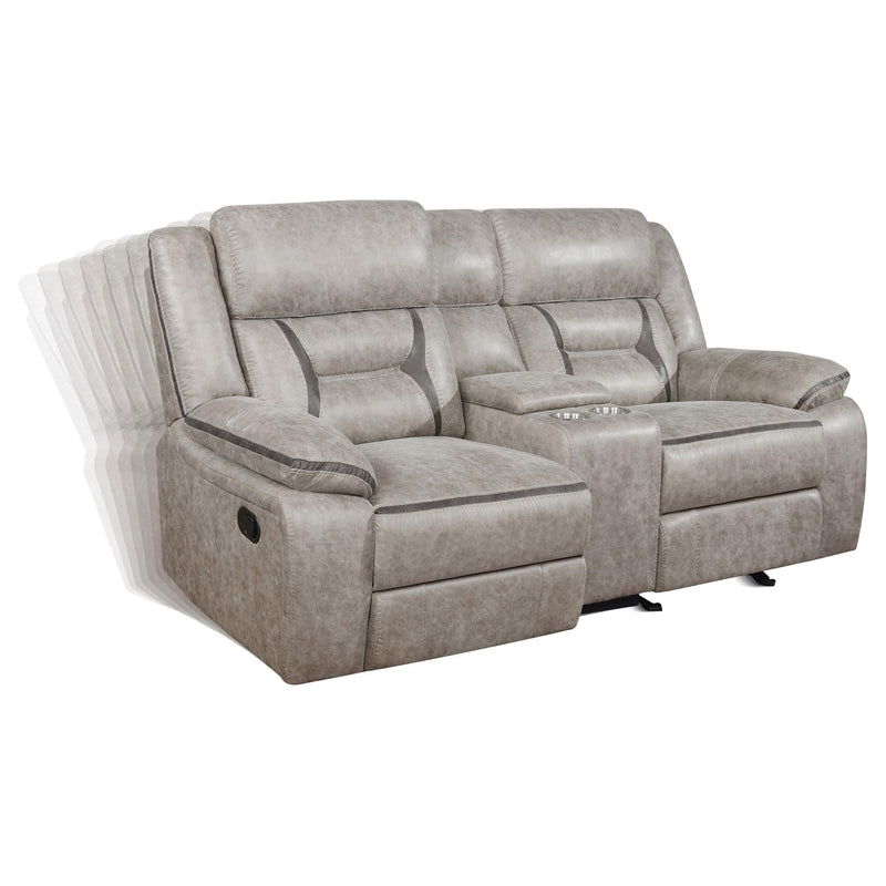 Greer 2-piece Upholstered Reclining Sofa Set Taupe - 651351-S2