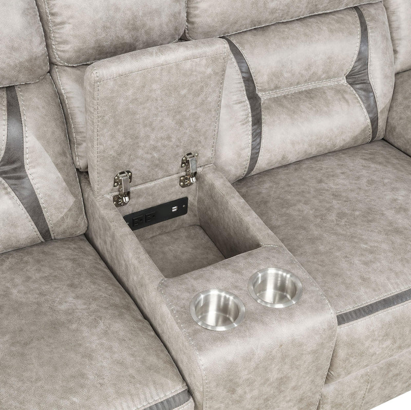 Greer 2-piece Upholstered Reclining Sofa Set Taupe - 651351-S2
