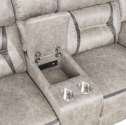 Greer Upholstered Motion Reclining Loveseat Taupe - 651352