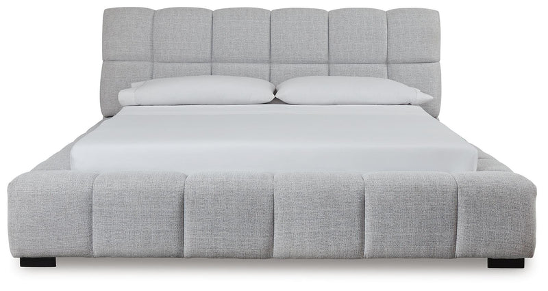 Grendusk Light Gray California King Upholstered Bed - PCB584B3