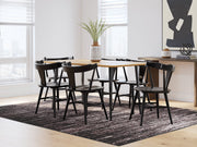 Gretlynn Dining Table and 6 Chairs in Black/Natural from Ashley - DMV Furniture