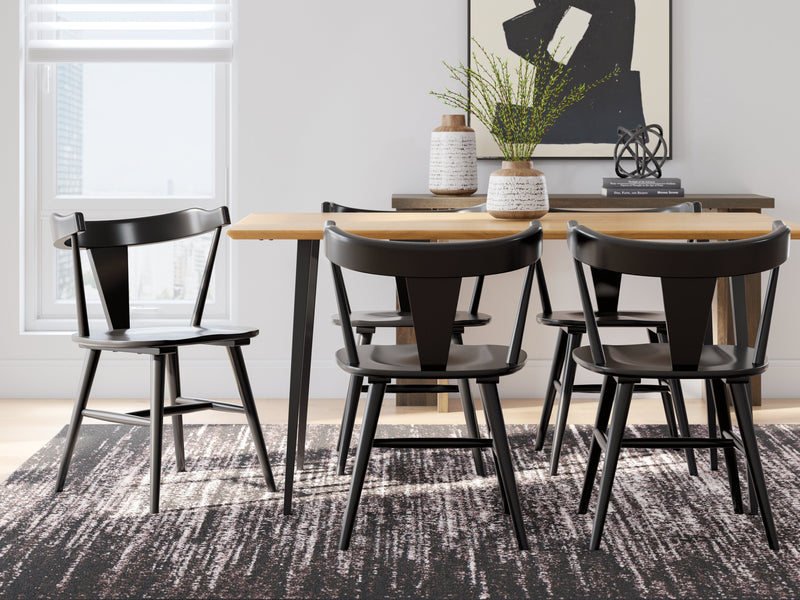 Gretlynn Dining Table and 6 Chairs in Black/Natural from Ashley - DMV Furniture
