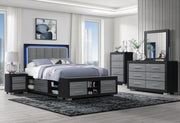 Emma Black/Grey Full Bed Group - EMMA-BLACK/GREY-FBG