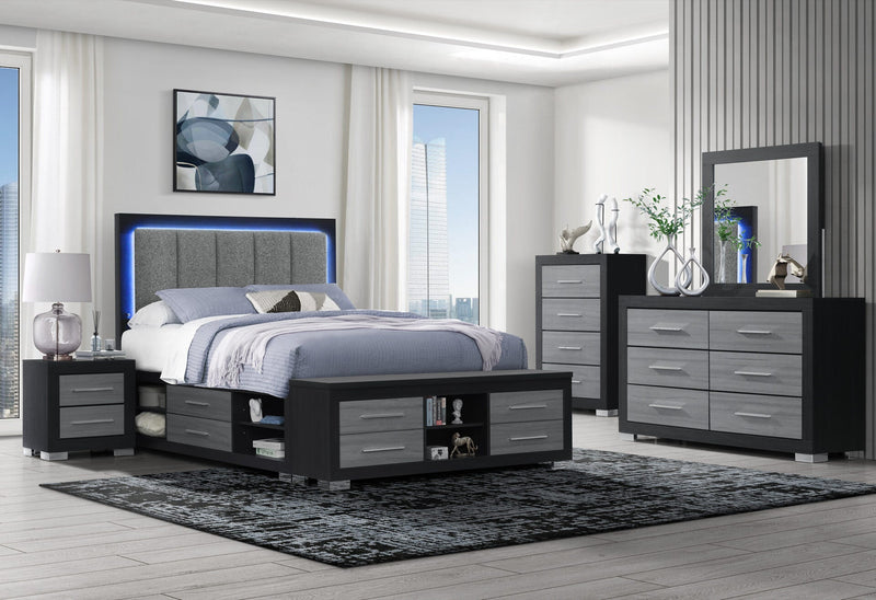 Emma Black/Grey Queen Bed Group - EMMA-BLACK/GREY-QBG