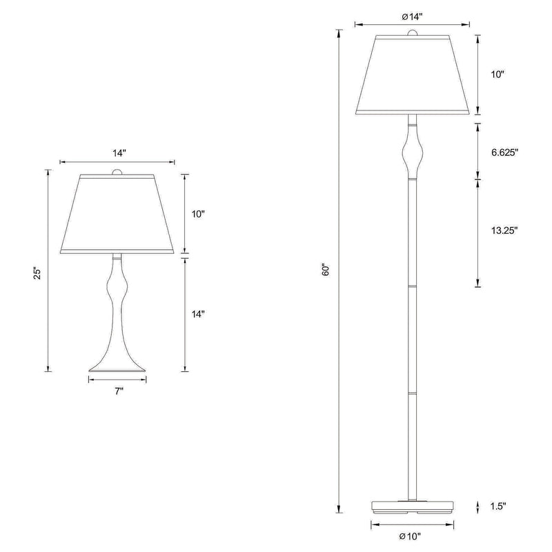 Griffin 3-piece Floor and Table Lamp Set Brushed Nickel - 901235