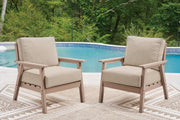Grover Beach 2 Outdoor Lounge Chairs with End Table in Driftwood - PKG024039
