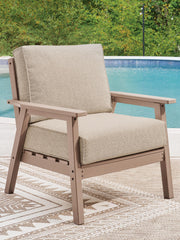 Grover Beach Outdoor Sofa and 2 Chairs with Coffee Table in Driftwood - PKG024040