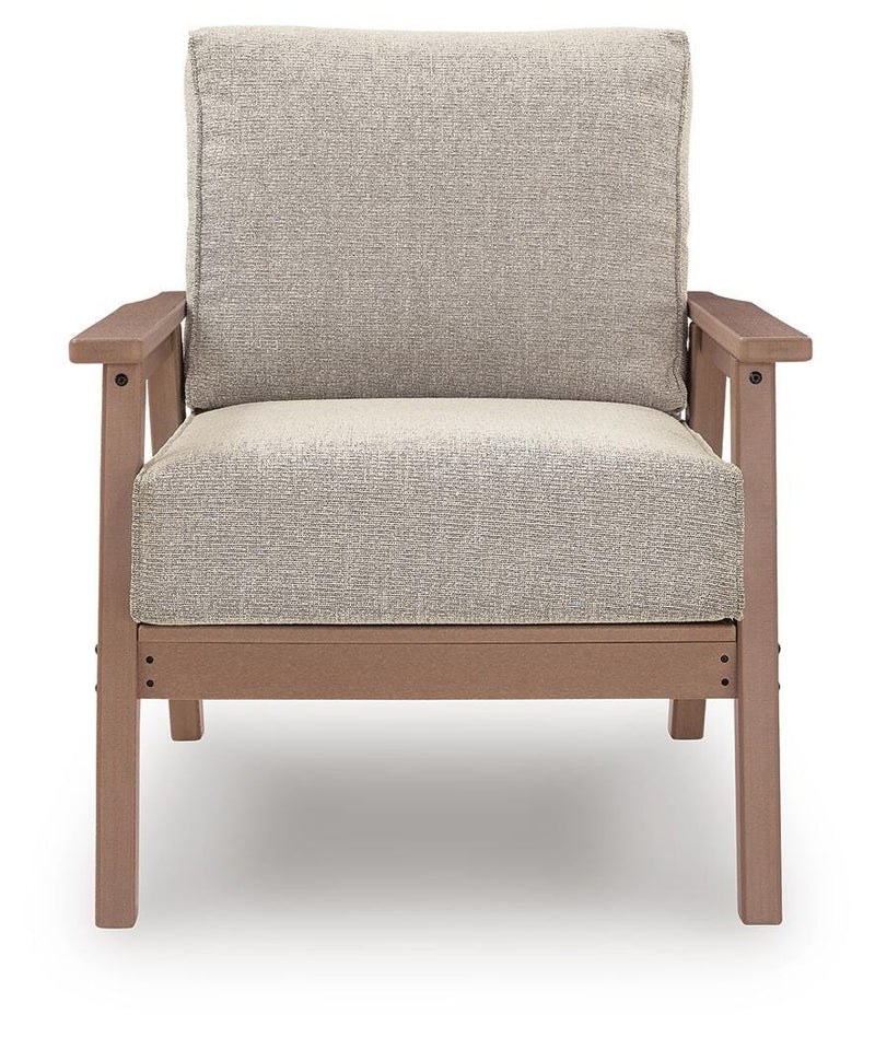 Grover Beach Outdoor Sofa and 2 Chairs with Coffee Table in Driftwood - PKG024040