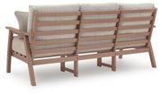 Grover Beach Outdoor Sofa and 2 Chairs with Coffee Table in Driftwood - PKG024040