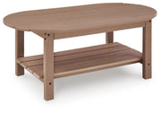 Grover Beach Outdoor Sofa and Loveseat with Coffee Table in Driftwood - PKG024038