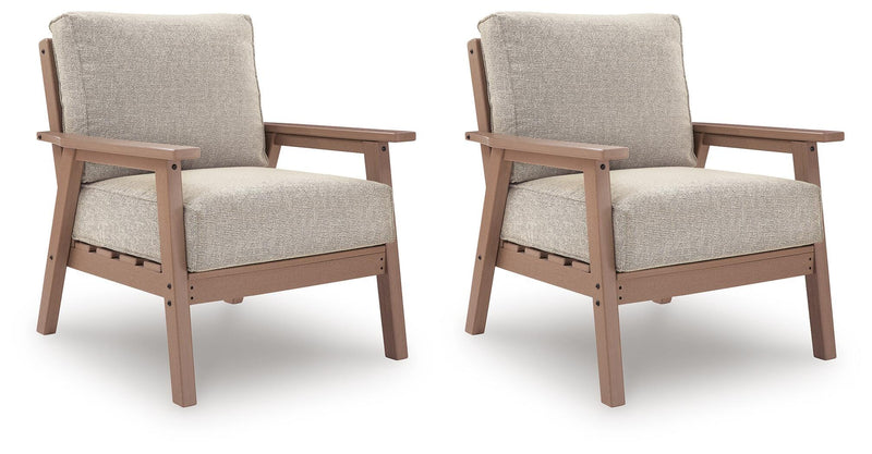 Grover Beach Outdoor Sofa with 2 Lounge Chairs in Driftwood - PKG024041