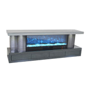 GTVS103 GREY TV STAND FIREPLACE - 210000007814