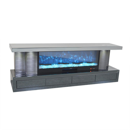 GTVS103 GREY TV STAND FIREPLACE - 210000007814