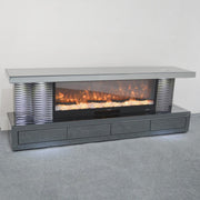 GTVS103 GREY TV STAND FIREPLACE - 210000007814